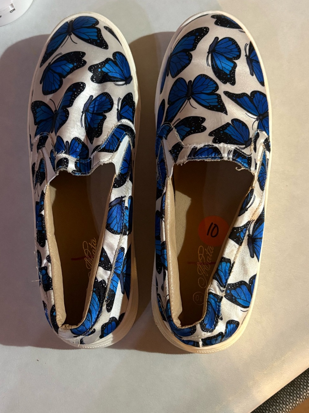 Slip on Butterfly Tennis Shoes Size 10